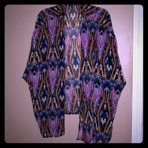 Colorful tribal kimono; like new